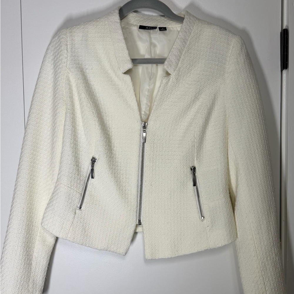 a.n.a Textured Blazer with Zipper Accents